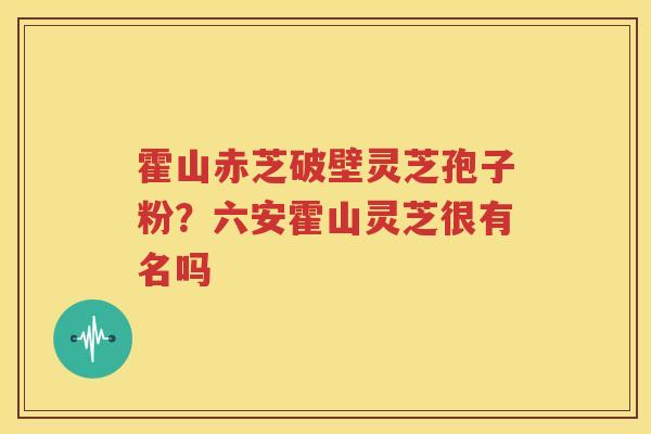 霍山赤芝破壁灵芝孢子粉？六安霍山灵芝很有名吗
