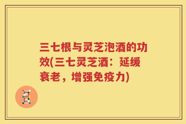 三七根与灵芝泡酒的功效(三七灵芝酒：延缓衰老，增强免疫力)