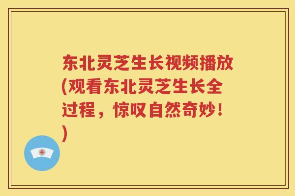 东北灵芝生长视频播放(观看东北灵芝生长全过程，惊叹自然奇妙！)