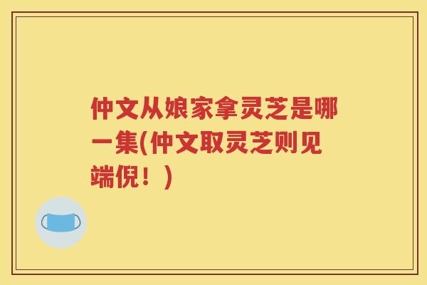 仲文从娘家拿灵芝是哪一集(仲文取灵芝则见端倪！)