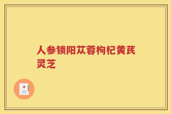 人参锁阳苁蓉枸杞黄芪灵芝