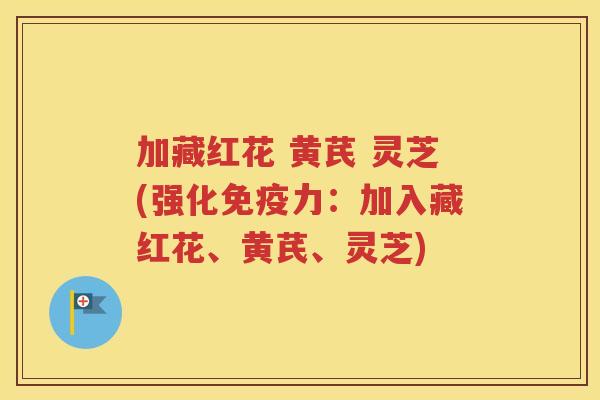 加藏红花 黄芪 灵芝(强化免疫力：加入藏红花、黄芪、灵芝)