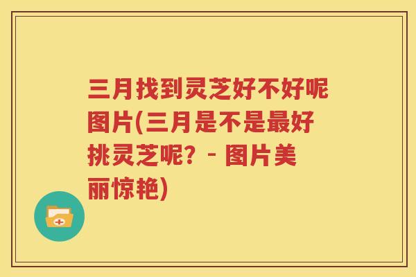 三月找到灵芝好不好呢图片(三月是不是最好挑灵芝呢？- 图片美丽惊艳)