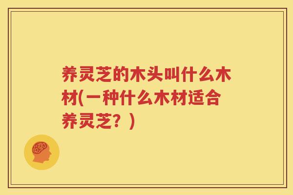 养灵芝的木头叫什么木材(一种什么木材适合养灵芝？)