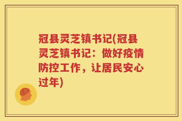 冠县灵芝镇书记(冠县灵芝镇书记：做好疫情防控工作，让居民安心过年)