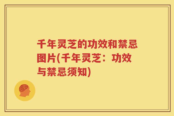 千年灵芝的功效和禁忌图片(千年灵芝：功效与禁忌须知)