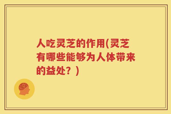人吃灵芝的作用(灵芝有哪些能够为人体带来的益处？)