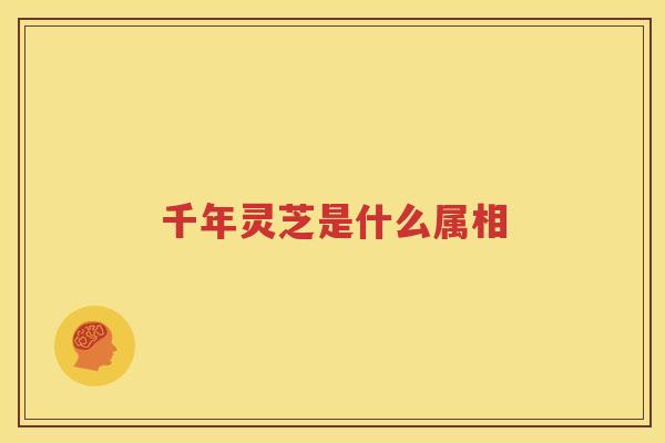 千年灵芝是什么属相