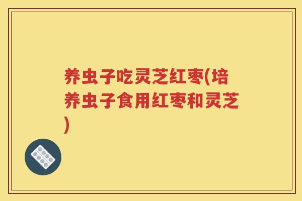 养虫子吃灵芝红枣(培养虫子食用红枣和灵芝)