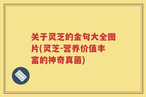 关于灵芝的金句大全图片(灵芝-营养价值丰富的神奇真菌)