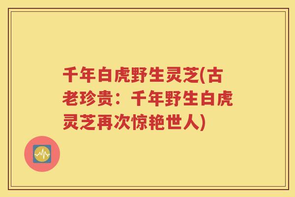 千年白虎野生灵芝(古老珍贵：千年野生白虎灵芝再次惊艳世人)