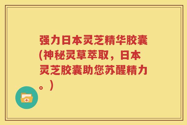 强力日本灵芝精华胶囊(神秘灵草萃取，日本灵芝胶囊助您苏醒精力。)
