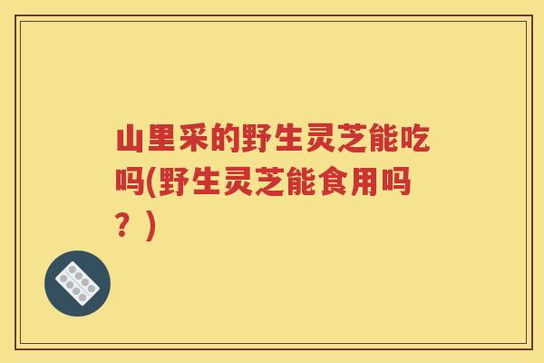 山里采的野生灵芝能吃吗(野生灵芝能食用吗？)