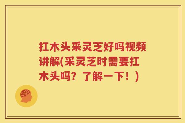 扛木头采灵芝好吗视频讲解(采灵芝时需要扛木头吗？了解一下！)