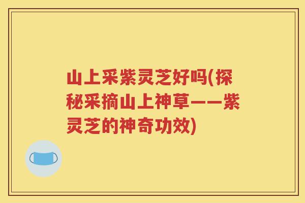 山上采紫灵芝好吗(探秘采摘山上神草——紫灵芝的神奇功效)
