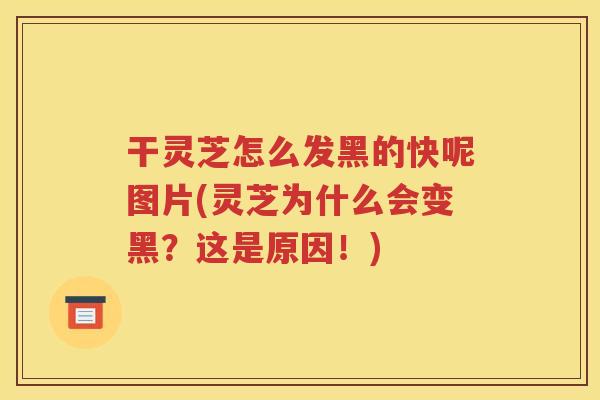 干灵芝怎么发黑的快呢图片(灵芝为什么会变黑？这是原因！)