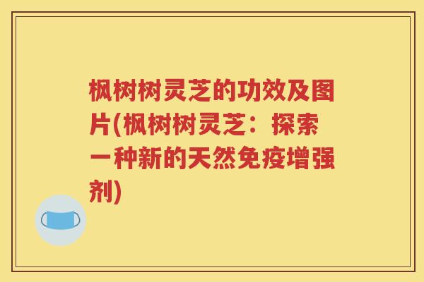 枫树树灵芝的功效及图片(枫树树灵芝：探索一种新的天然免疫增强剂)
