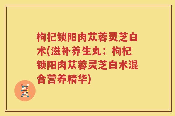 枸杞锁阳肉苁蓉灵芝白术(滋补养生丸：枸杞锁阳肉苁蓉灵芝白术混合营养精华)