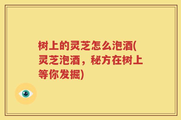树上的灵芝怎么泡酒(灵芝泡酒，秘方在树上等你发掘)
