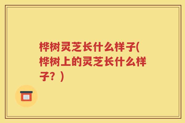 桦树灵芝长什么样子(桦树上的灵芝长什么样子？)
