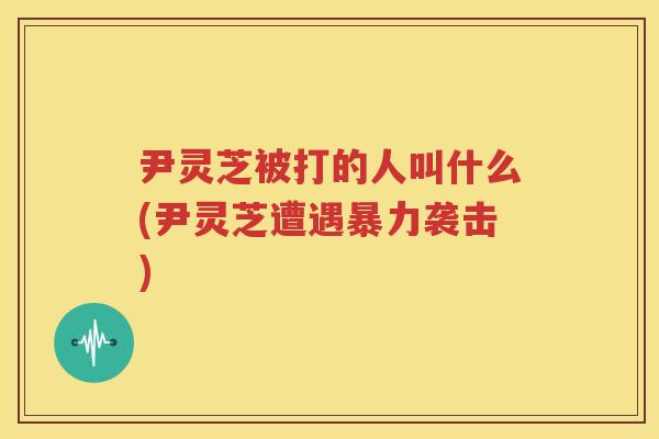尹灵芝被打的人叫什么(尹灵芝遭遇暴力袭击)
