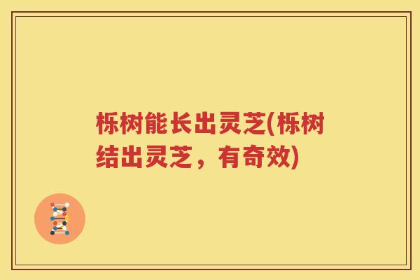 栎树能长出灵芝(栎树结出灵芝，有奇效)