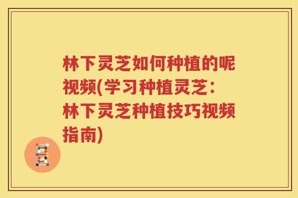林下灵芝如何种植的呢视频(学习种植灵芝：林下灵芝种植技巧视频指南)