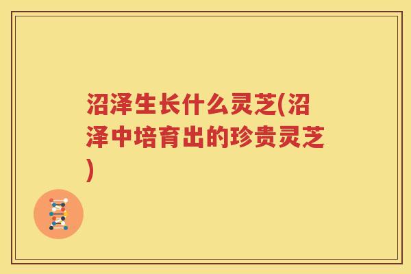 沼泽生长什么灵芝(沼泽中培育出的珍贵灵芝)