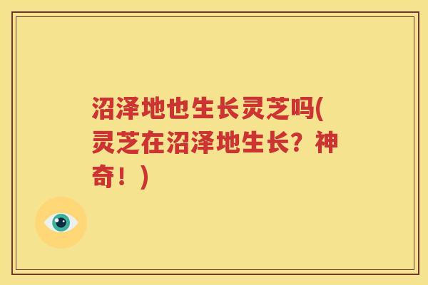 沼泽地也生长灵芝吗(灵芝在沼泽地生长？神奇！)