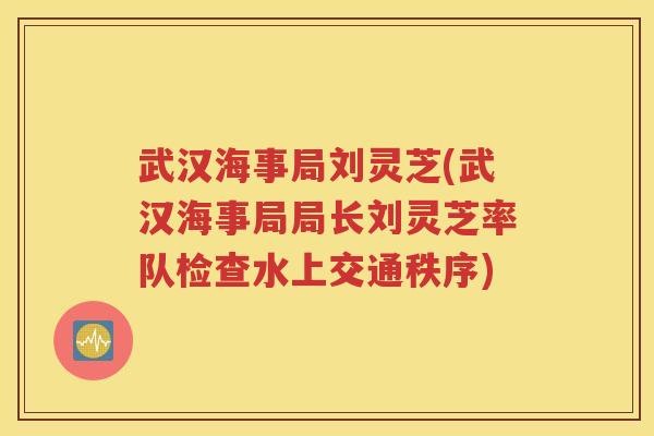 武汉海事局刘灵芝(武汉海事局局长刘灵芝率队检查水上交通秩序)