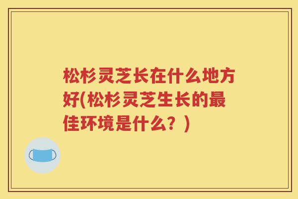 松杉灵芝长在什么地方好(松杉灵芝生长的最佳环境是什么？)