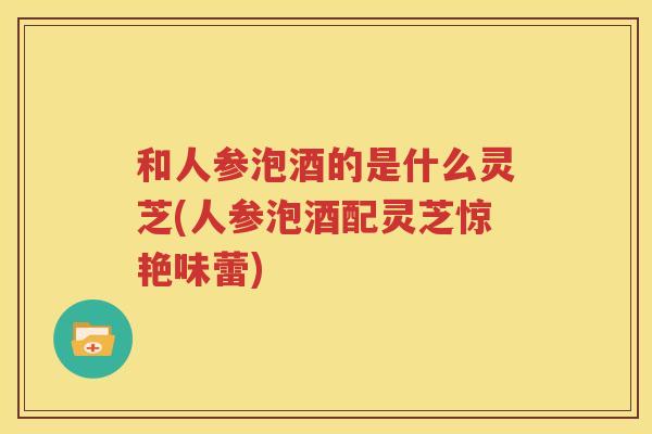 和人参泡酒的是什么灵芝(人参泡酒配灵芝惊艳味蕾)