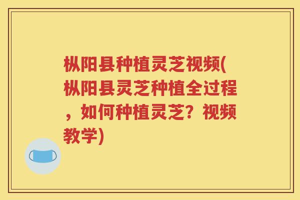 枞阳县种植灵芝视频(枞阳县灵芝种植全过程，如何种植灵芝？视频教学)
