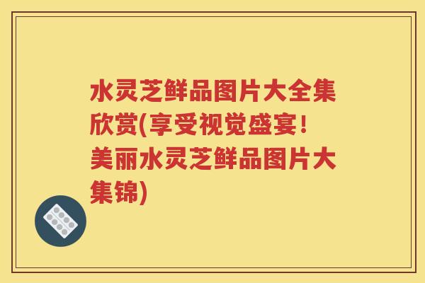水灵芝鲜品图片大全集欣赏(享受视觉盛宴！美丽水灵芝鲜品图片大集锦)