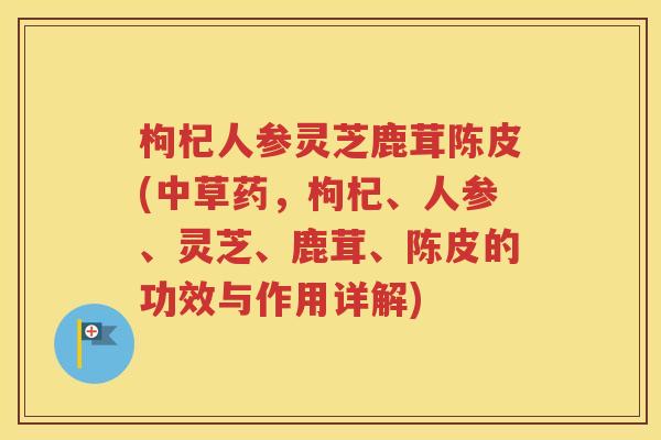 枸杞人参灵芝鹿茸陈皮(中草药，枸杞、人参、灵芝、鹿茸、陈皮的功效与作用详解)