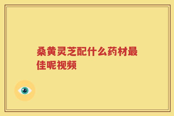 桑黄灵芝配什么药材最佳呢视频