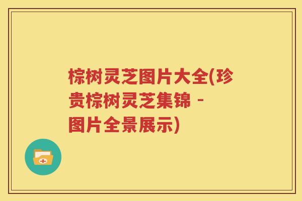棕树灵芝图片大全(珍贵棕树灵芝集锦 - 图片全景展示)