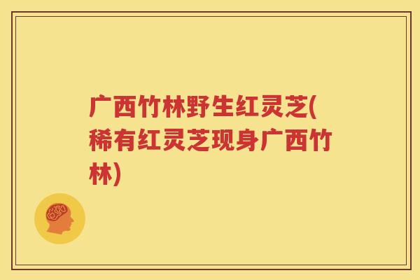 广西竹林野生红灵芝(稀有红灵芝现身广西竹林)
