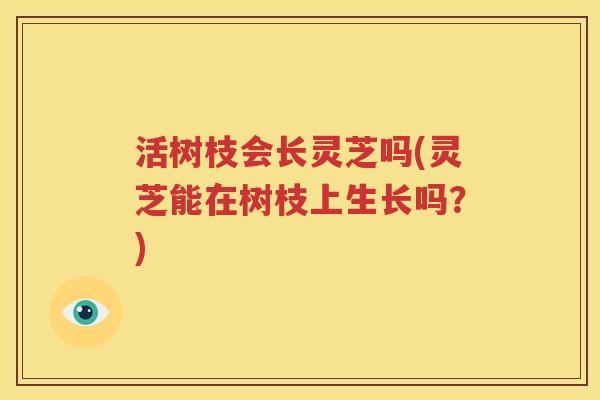 活树枝会长灵芝吗(灵芝能在树枝上生长吗？)