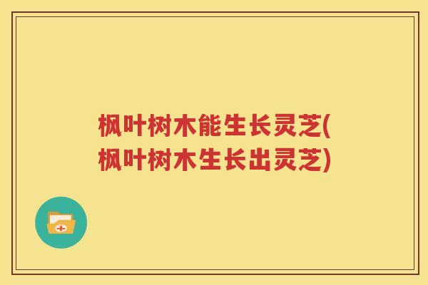 枫叶树木能生长灵芝(枫叶树木生长出灵芝)