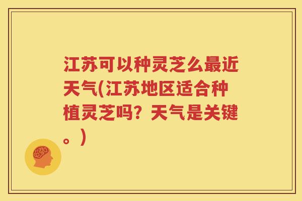 江苏可以种灵芝么最近天气(江苏地区适合种植灵芝吗？天气是关键。)