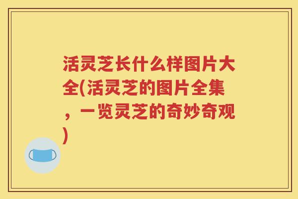 活灵芝长什么样图片大全(活灵芝的图片全集，一览灵芝的奇妙奇观)