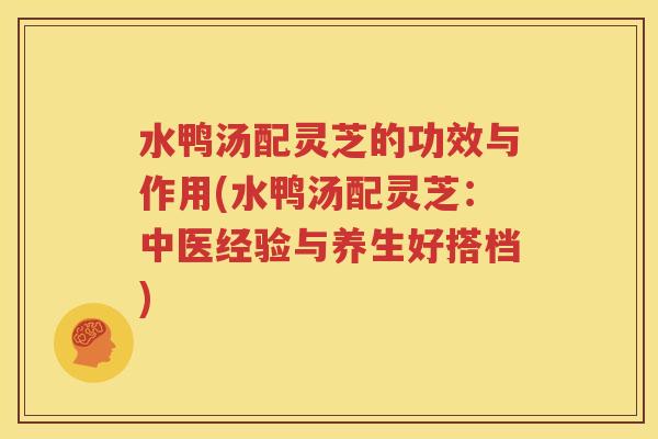 水鸭汤配灵芝的功效与作用(水鸭汤配灵芝：中医经验与养生好搭档)