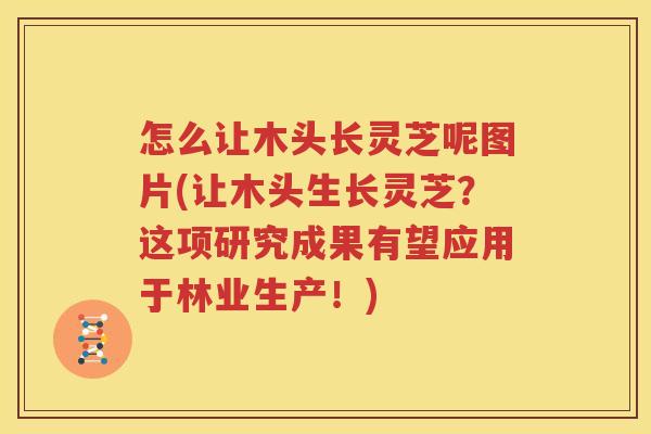 怎么让木头长灵芝呢图片(让木头生长灵芝？这项研究成果有望应用于林业生产！)