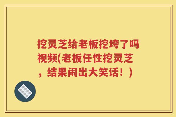 挖灵芝给老板挖垮了吗视频(老板任性挖灵芝，结果闹出大笑话！)