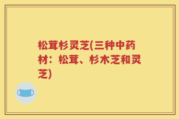 松茸杉灵芝(三种中药材：松茸、杉木芝和灵芝)