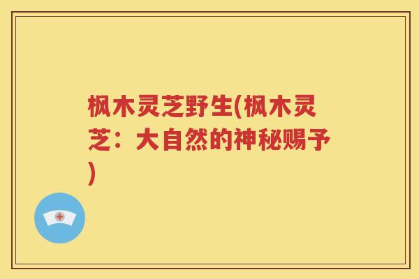 枫木灵芝野生(枫木灵芝：大自然的神秘赐予)