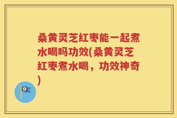 桑黄灵芝红枣能一起煮水喝吗功效(桑黄灵芝红枣煮水喝，功效神奇)