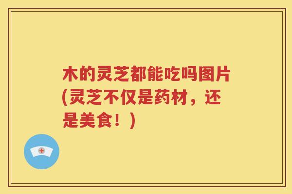 木的灵芝都能吃吗图片(灵芝不仅是药材，还是美食！)