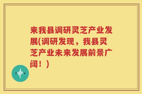 来我县调研灵芝产业发展(调研发现，我县灵芝产业未来发展前景广阔！)